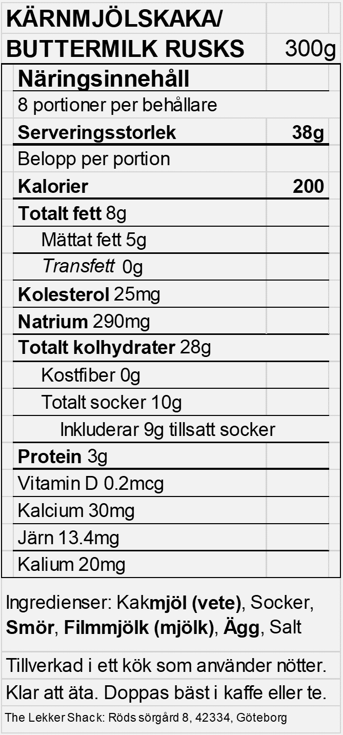 Buttermilk Rusks - 300 grams