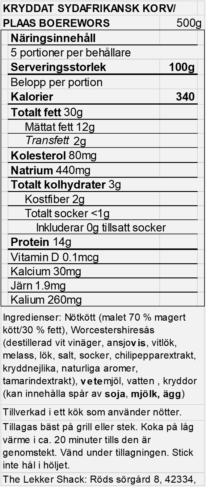 Plaasboerewors